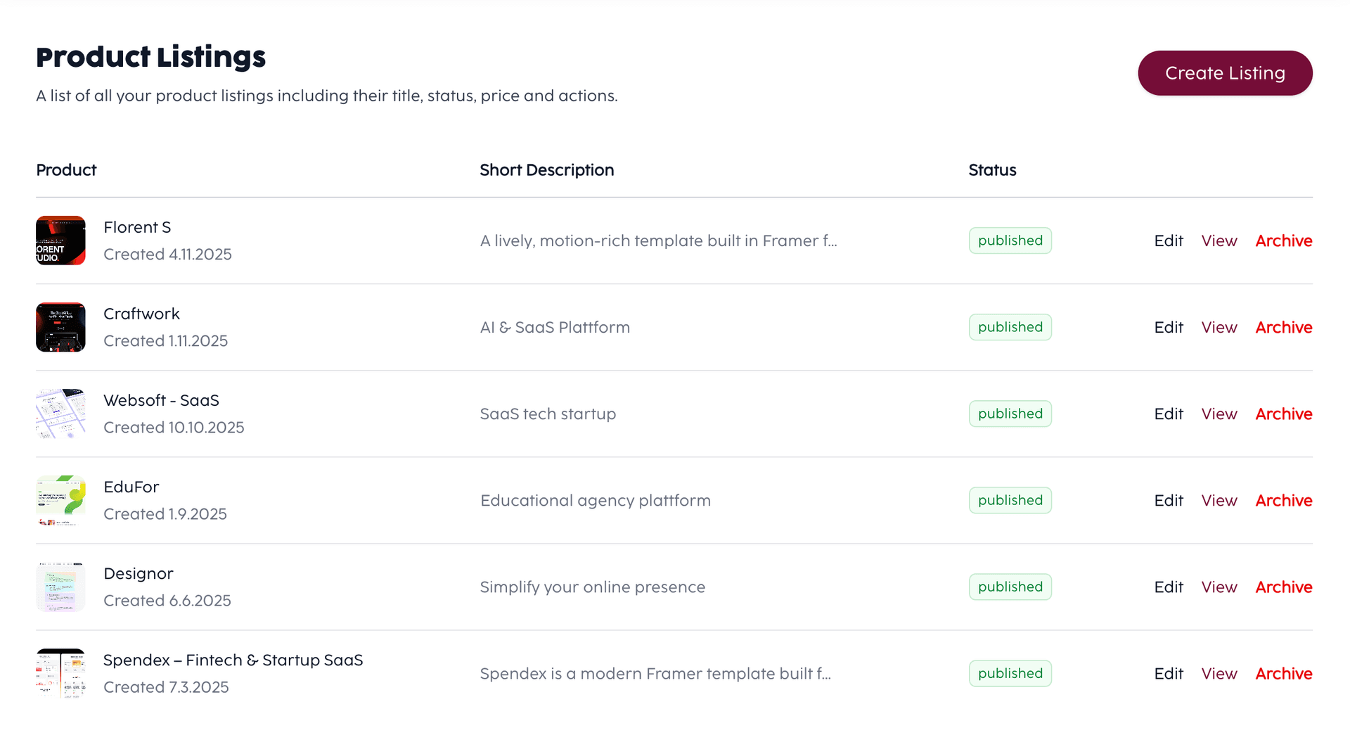 Marketplace screenshot